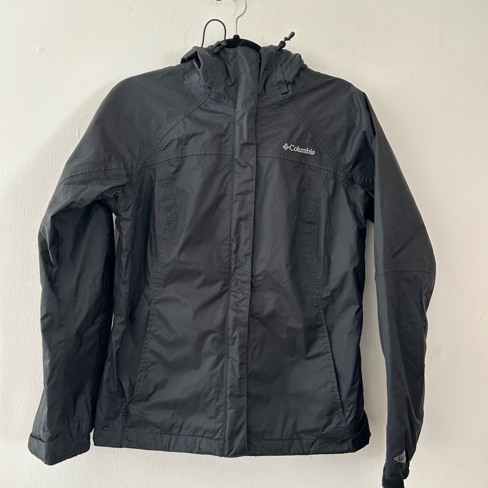 Columbia Arcadia II Black Rain Jacket rain Omni-Tech waterproof Size Medium - Picture 2 of 10